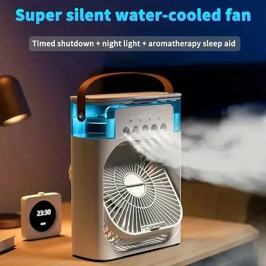 3 in 1 Fan Air Conditioner Household Small Air Cooler LED Night Light Portable Humidifier Air Adjustment Fan Office Home Fan New